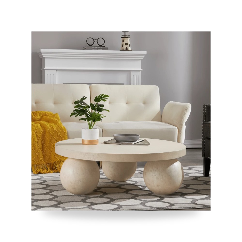 طاولة قهوة لغرفة المعيشة CRV Round offwhite موديل CVFZR5259 Crestview