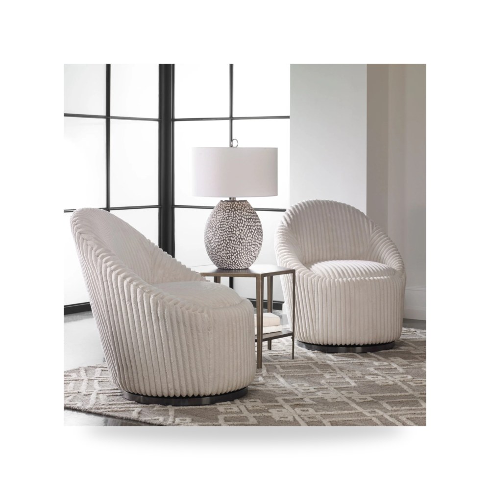 كرسي جلوس بتصميم أنيق - CRUE SWIVEL CHAIR - من Uttermost - طراز 23578-UTT