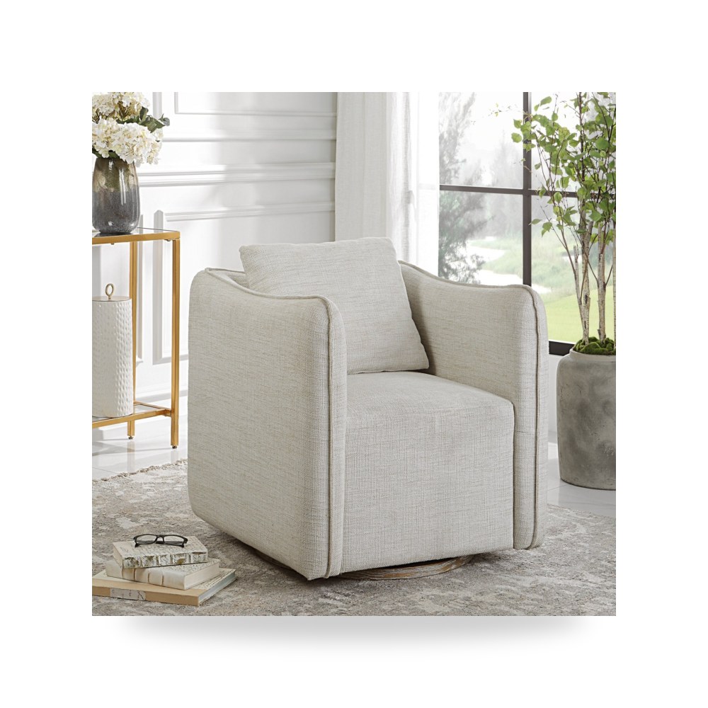 كرسي جلوس بتصميم أنيق - Corben Swivel Chair, White - من Uttermost - طراز 23729-UTT