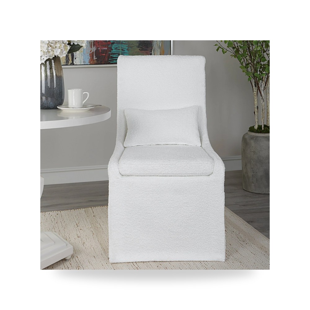 كرسي جلوس بتصميم أنيق - Coley Armless Chair, White - من Uttermost - طراز 23728-UTT