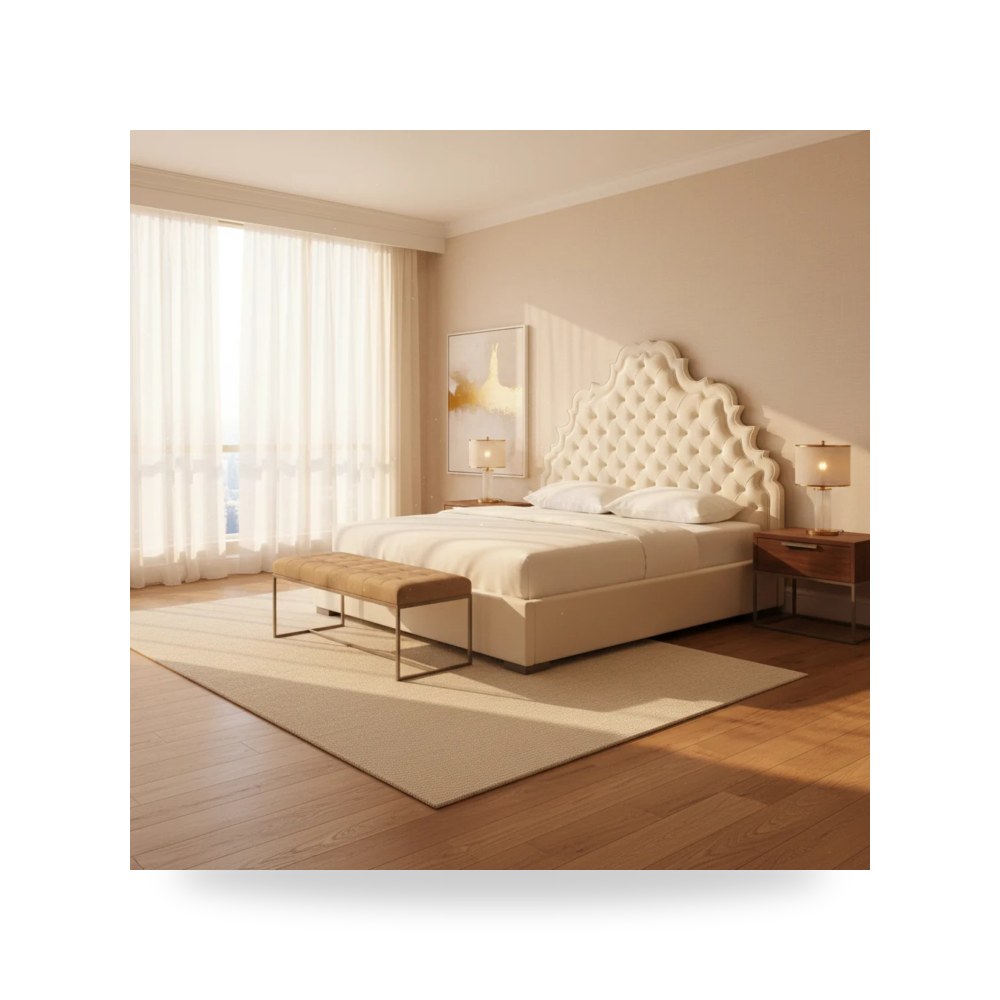 سرير قطيفة كريمي Carolina توف فيرنتشر TOV Furniture