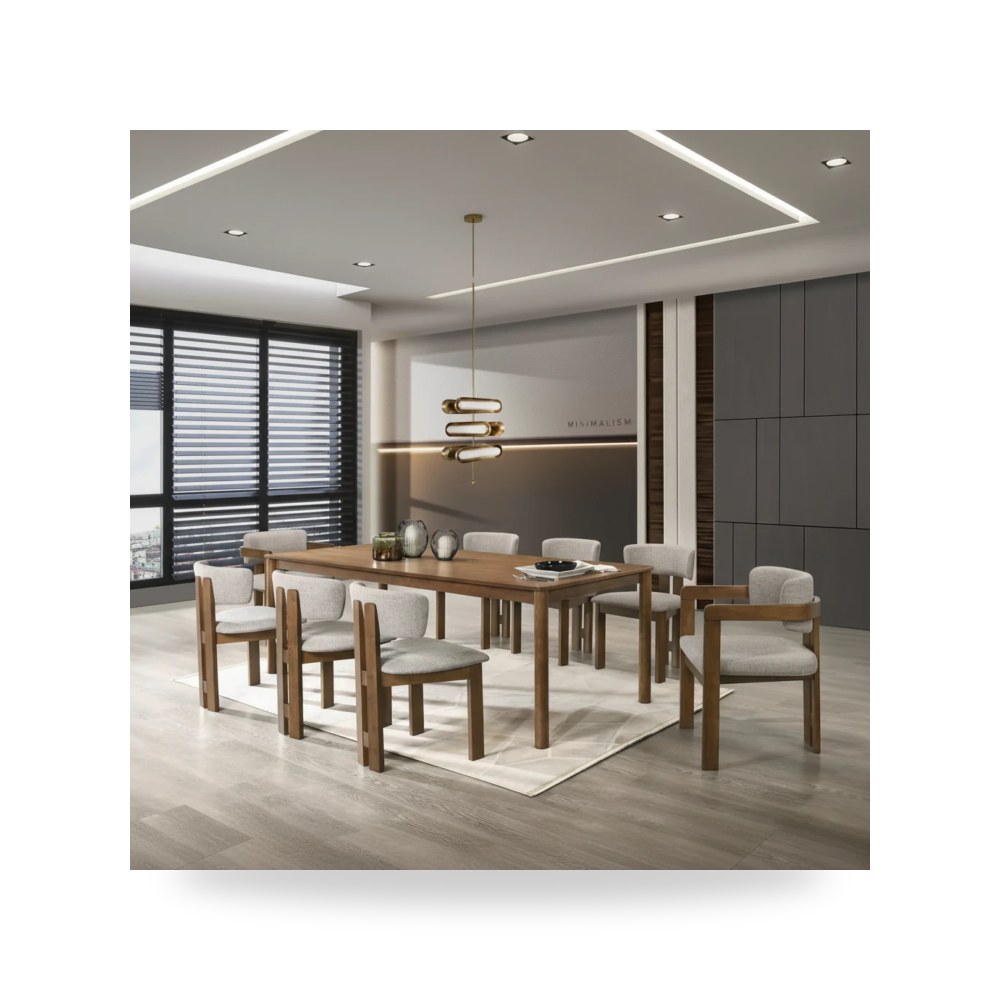 كراسي ومقاعد فاخرة - Capri Walnut Dining Table - طراز RF-1917-D3369