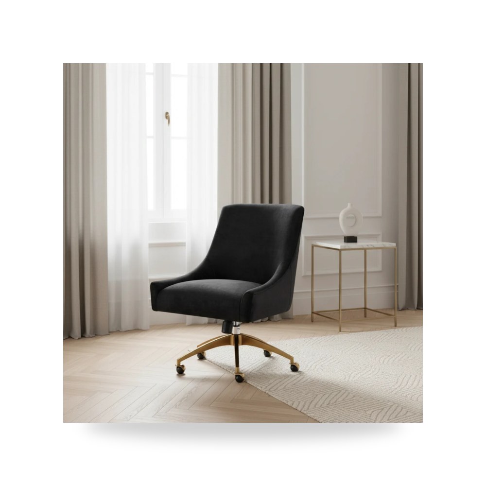 كرسي أسود Beatrix Swivel توف فيرنتشر TOV Furniture