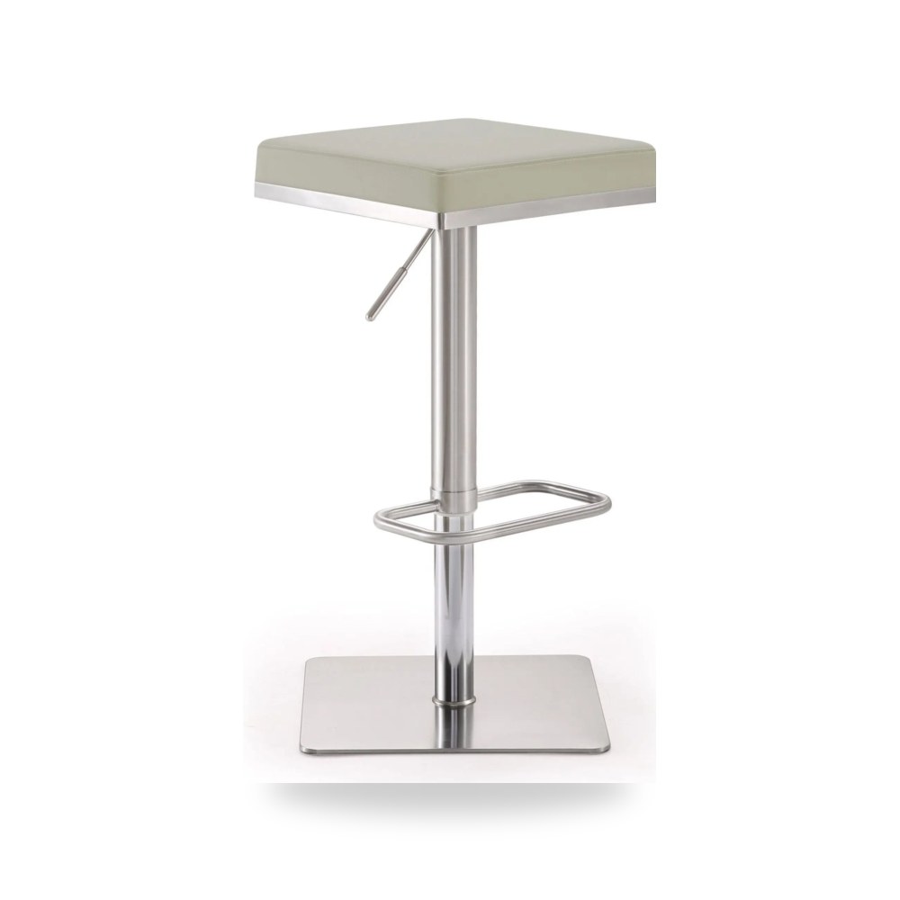 كراسي ومقاعد فاخرة - Bari Light Grey Stainless Steel Barstool - من TOV Furniture