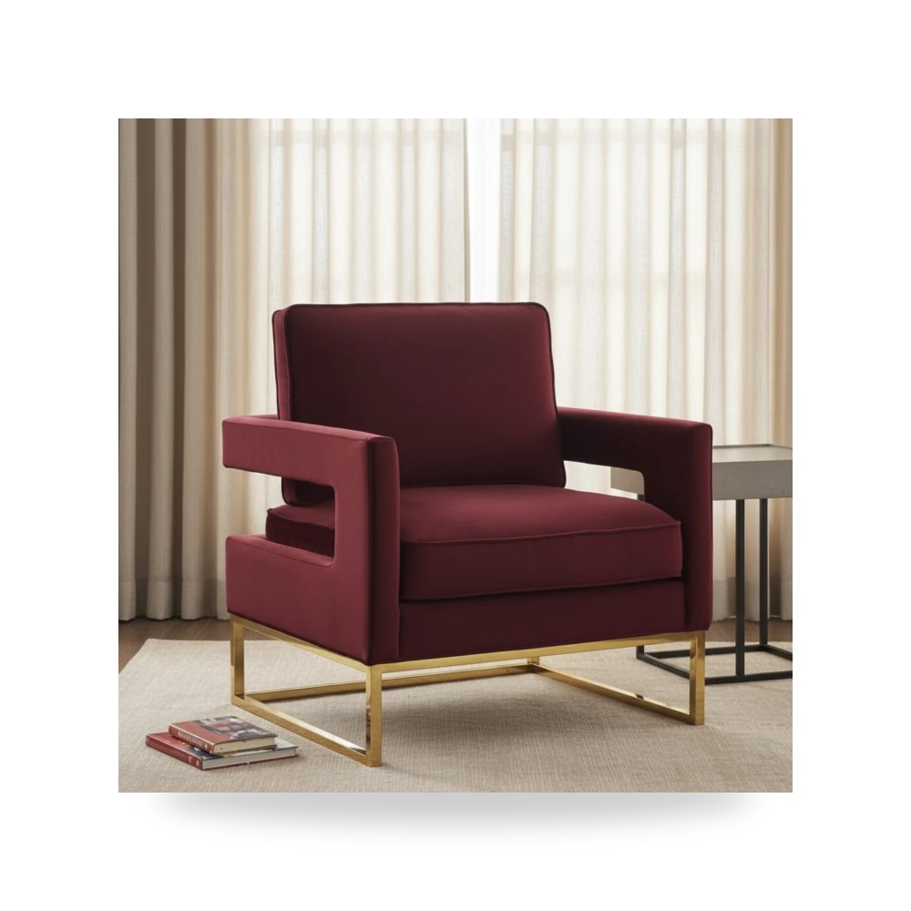 كرسي جلوس بتصميم أنيق - كرسي قطيفة ذهبي TOV معتمد - من TOV Furniture - طراز TOV-A110