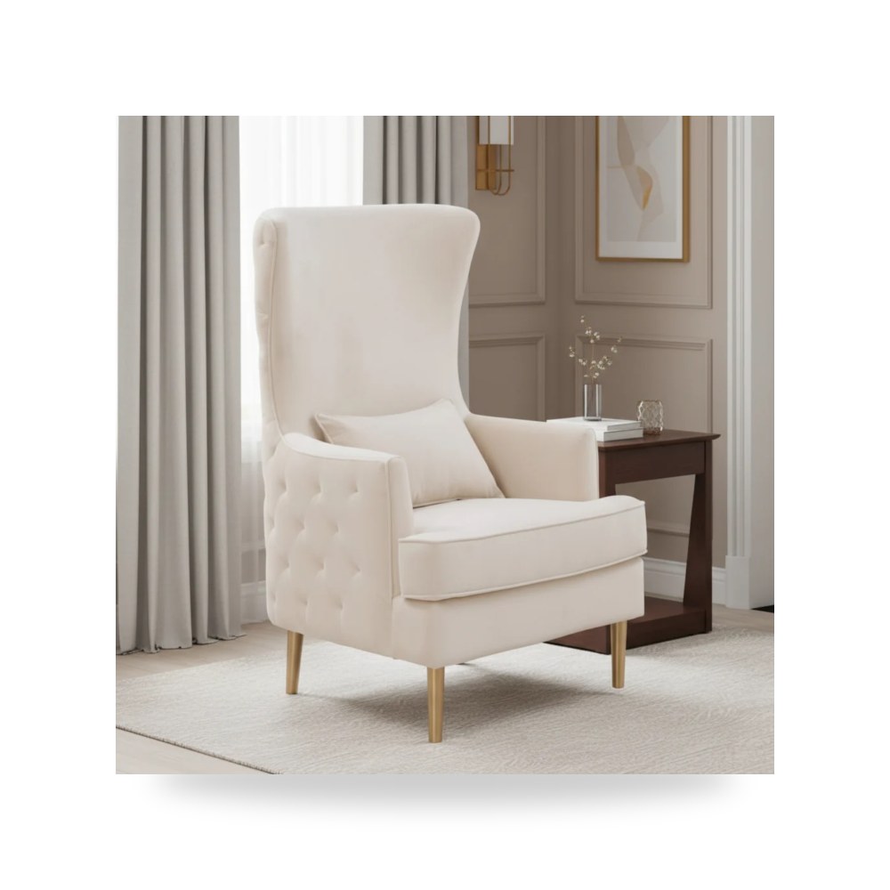 كرسي جلوس بتصميم أنيق - كرسي كريمي Alina Tall TOV - من TOV Furniture - طراز TOV-S6477