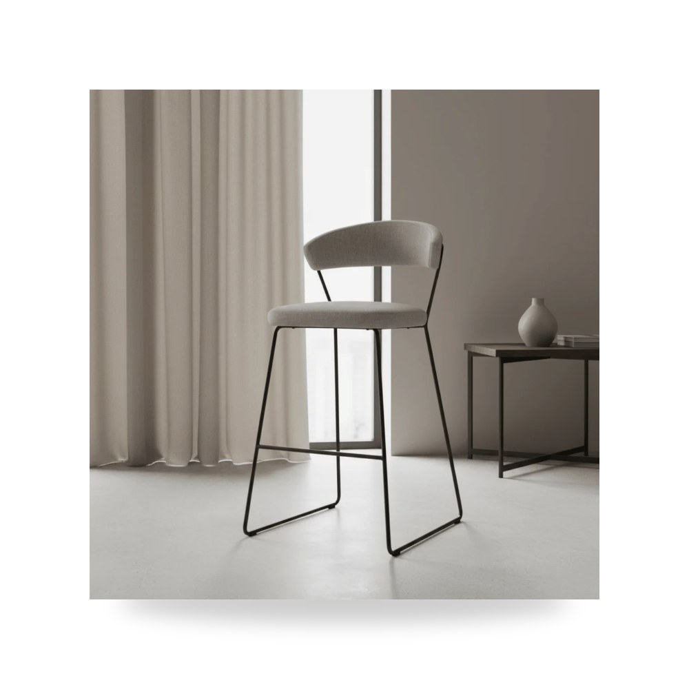 كرسي جلوس بتصميم أنيق - كرسي رمادي Adria Barstool Moes - من Moe's Home - طراز HK-1021-15