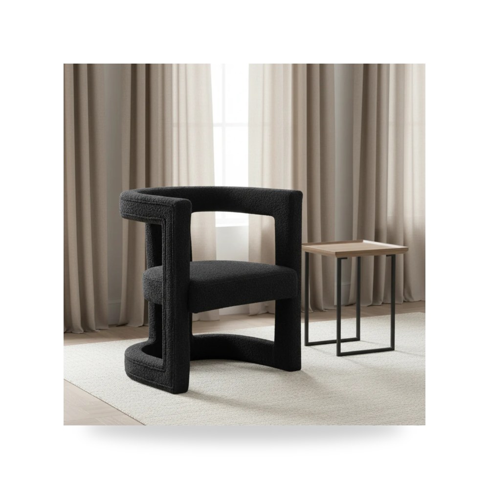 كرسي جلوس بتصميم أنيق - كرسي أسود Ada Boucle TOV معتمد - من TOV Furniture