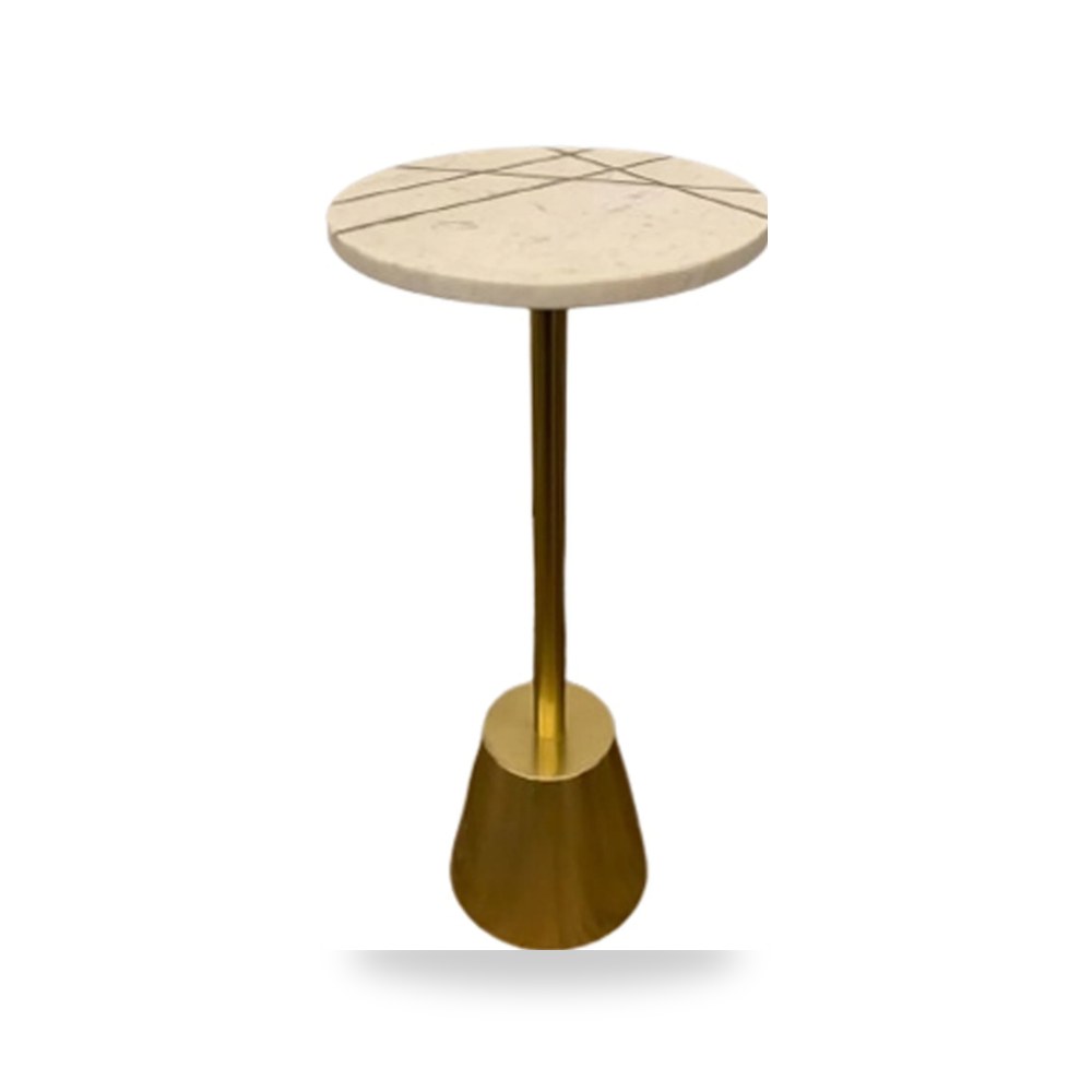 طاولة 24" Giraud Marble And Inlay Accent نحاسي Sagebrook Home موديل EV20972