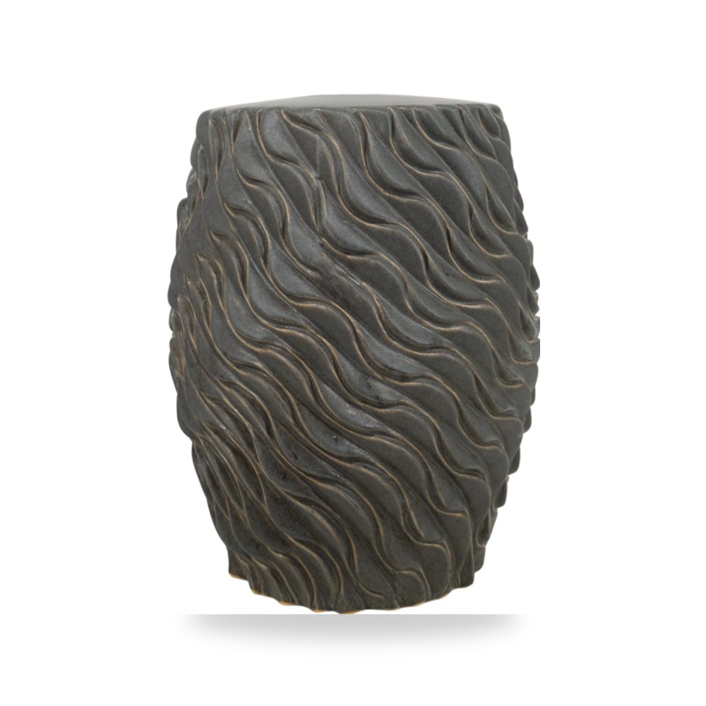 كراسي ومقاعد فاخرة - 20 Devone Brown Ceramic Garden Stool - من Sagebrook Home