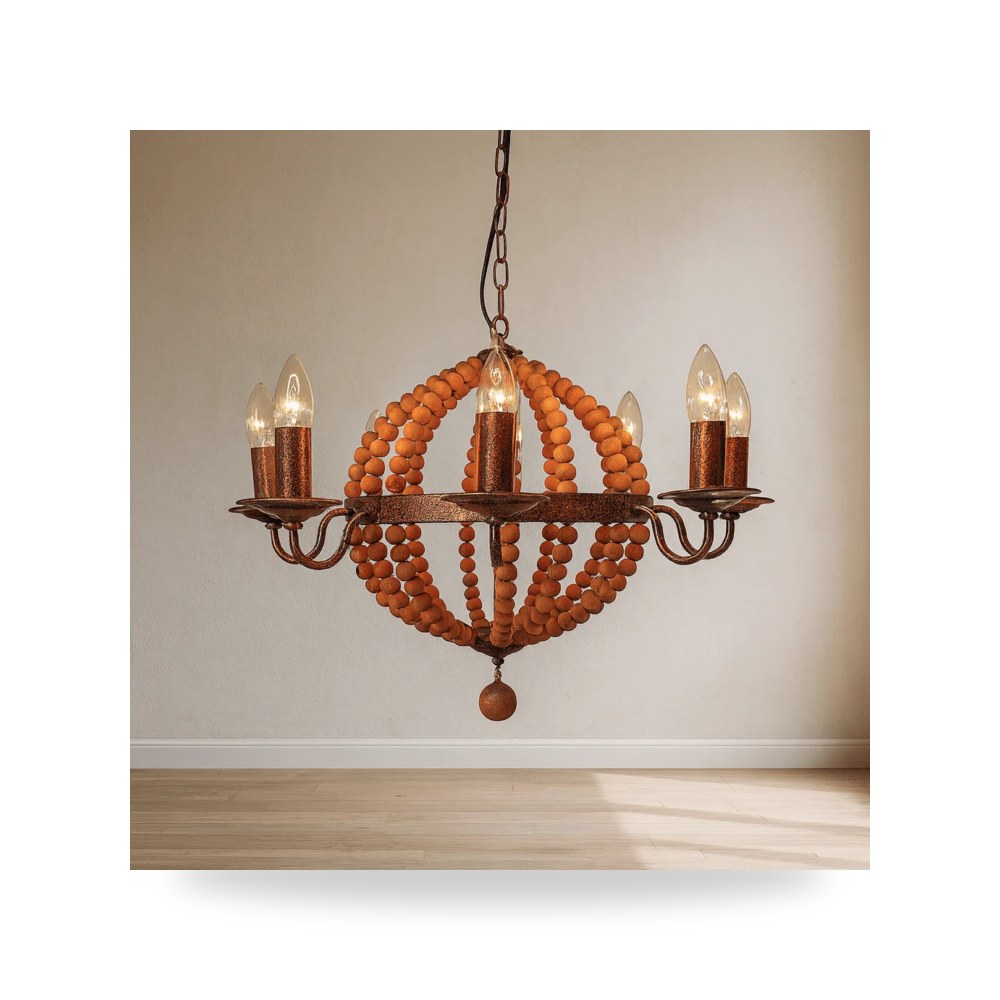 ثريا خشب بني BEAD Sagebrook Home موديل 52029