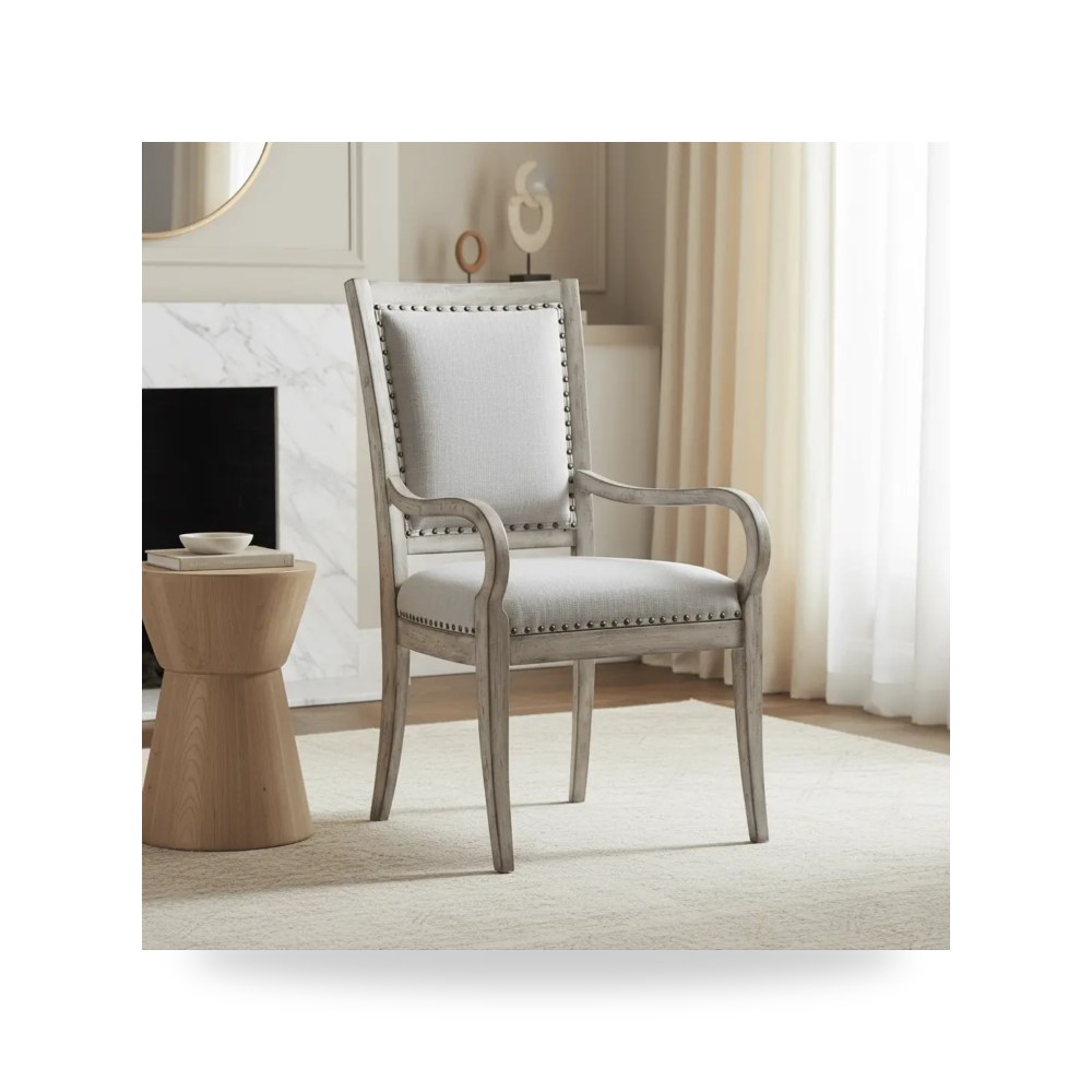 كرسي جلوس بتصميم أنيق - كرسي أحمر Boheme Vitton Arm - من Hooker Furniture - طراز
