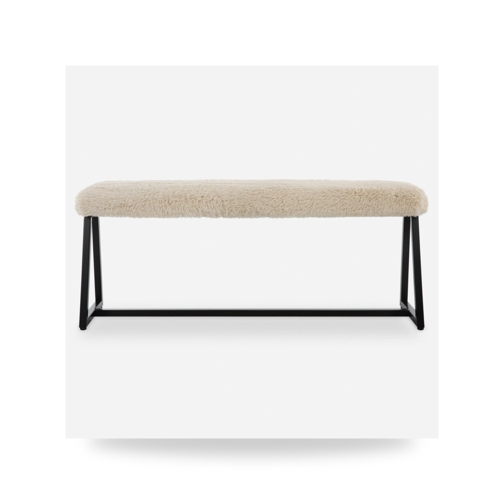 كراسي ومقاعد فاخرة - Uttermost Taupo Sheepskin Bench - طراز 23056-UTT