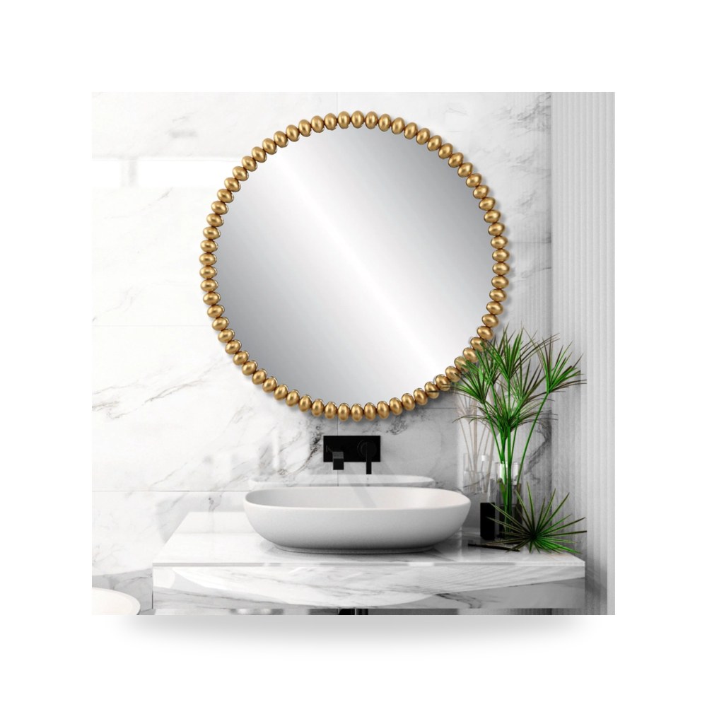 مرآة ديكور Byzantine Round ذهبي Uttermost