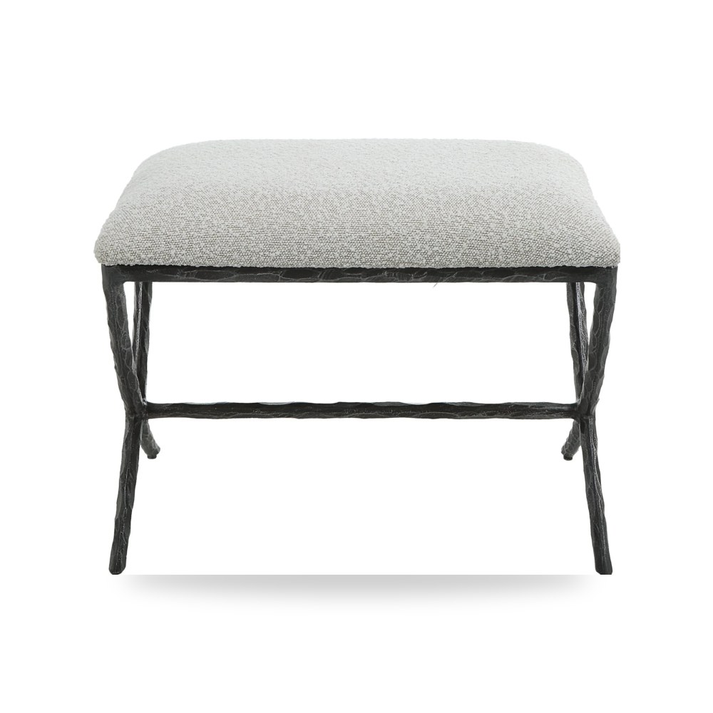 كراسي ومقاعد فاخرة - Uttermost Brisby Gray Fabric Small Bench - طراز 23750-UTT