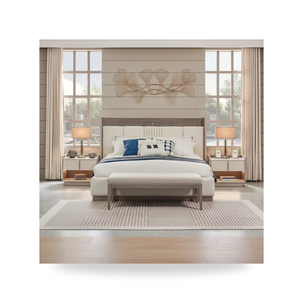 سرير نوم فاخر - سرير نوم بني موديل R1574 - طراز R1574-B0001BED