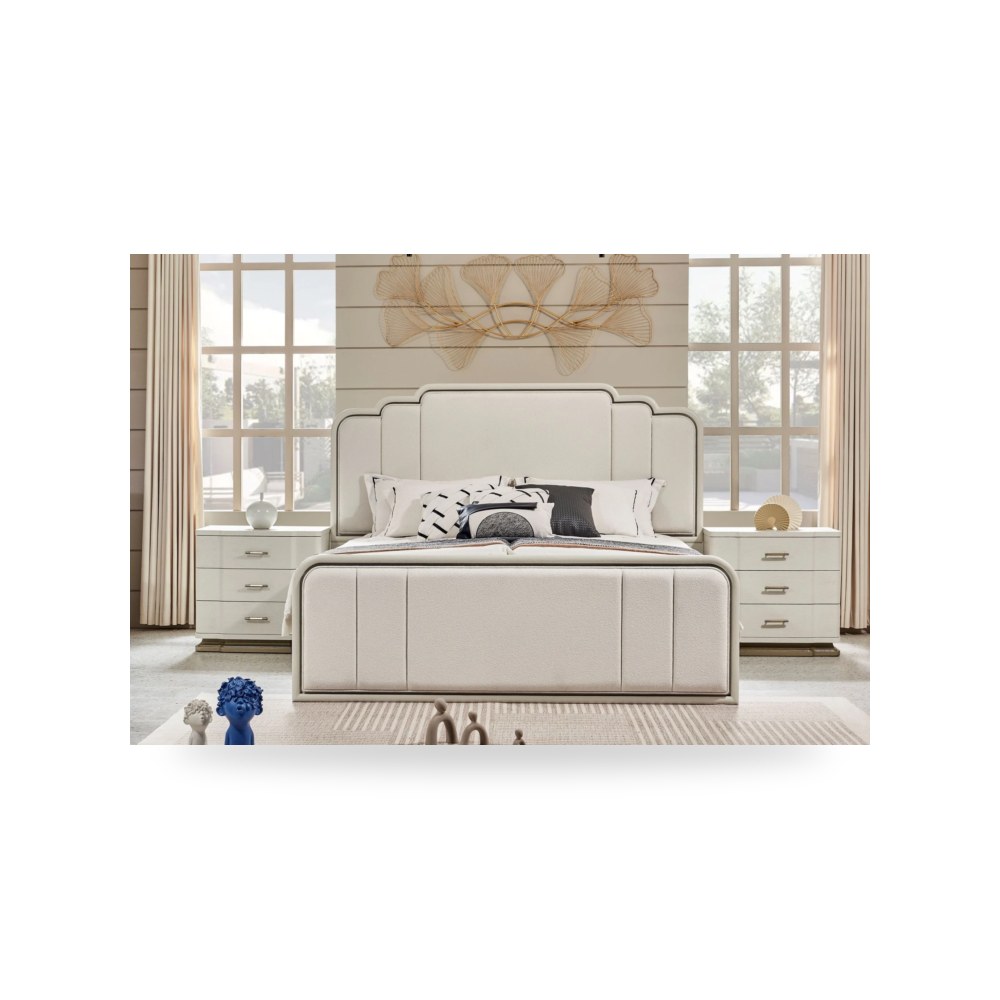 سرير نوم فاخر - سرير نوم أبيض موديل R1574 - طراز R1574-B0003BED