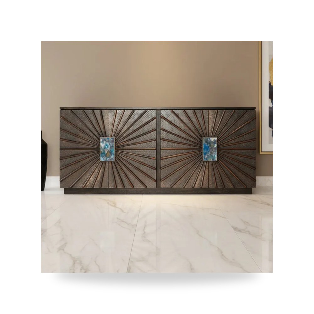 بوف ومسند قدم عثماني - بوفيه كونسول أحمر Hooker موديل 638 85538 99 - من Hooker Furniture