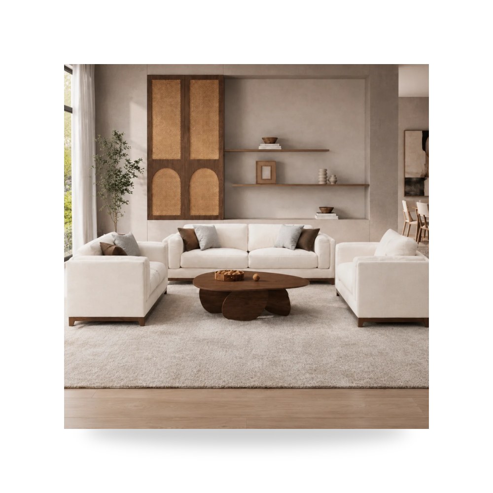 طقم كنب غرفة معيشة روتس موديل KF.131-SET