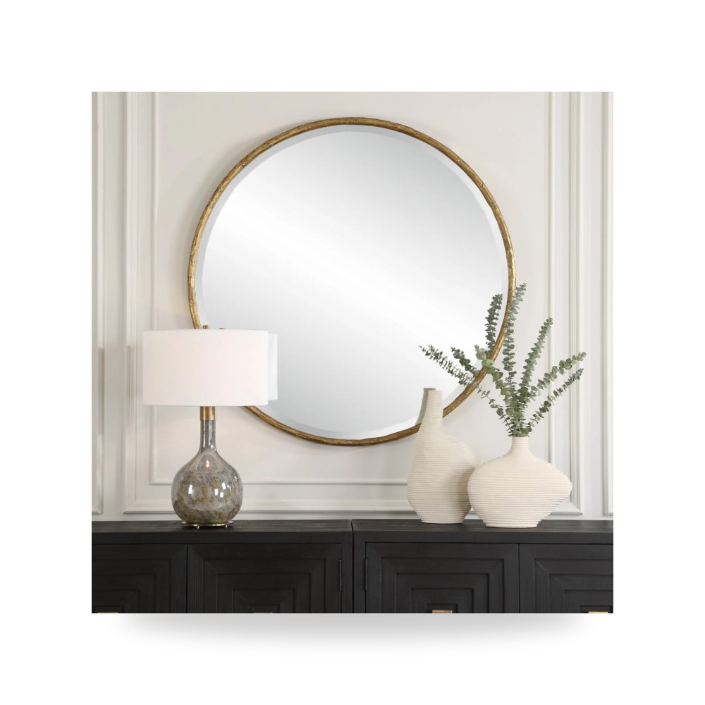مرآة ديكور Sutton Aged Round ذهبي Uttermost