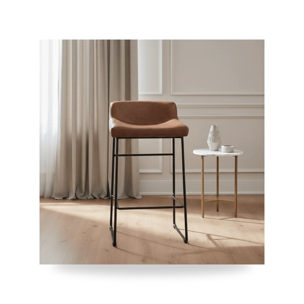 كراسي ومقاعد فاخرة - Counter Stools بني Moe's Home موديل PK 1106 - طراز PK-1106-14