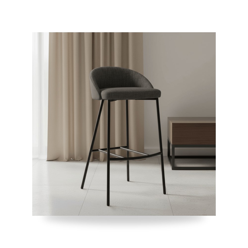 كرسي جلوس بتصميم أنيق - كرسي Barstool Charcoal Moes - من Moe's Home - طراز EJ-1043-07