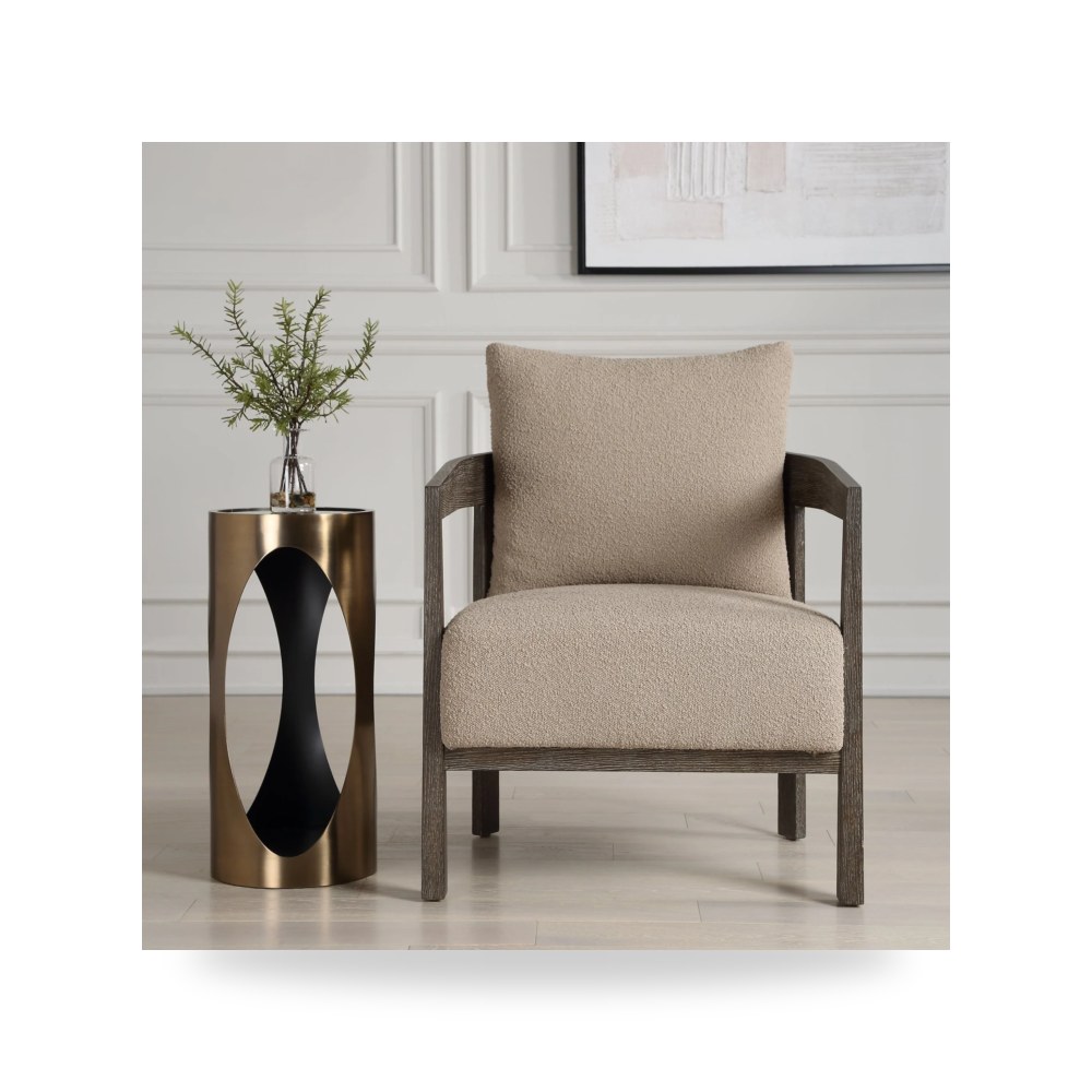 كرسي جلوس بتصميم أنيق - كرسي قماش Sienna Sand Uttermost - طراز 23832-UTT
