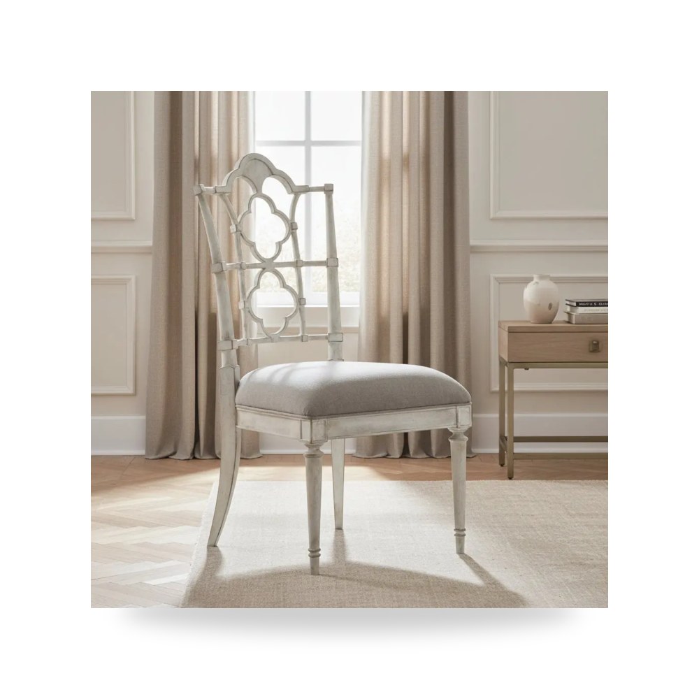 كرسي طعام فاخر - كرسي طعام Arabella معتمد - من Hooker Furniture - طراز 1610-75510-WH