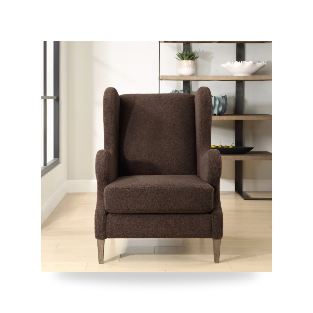 كرسي جلوس بتصميم أنيق - كرسي قماش بني Serpentine Uttermost - طراز 23839-UTT