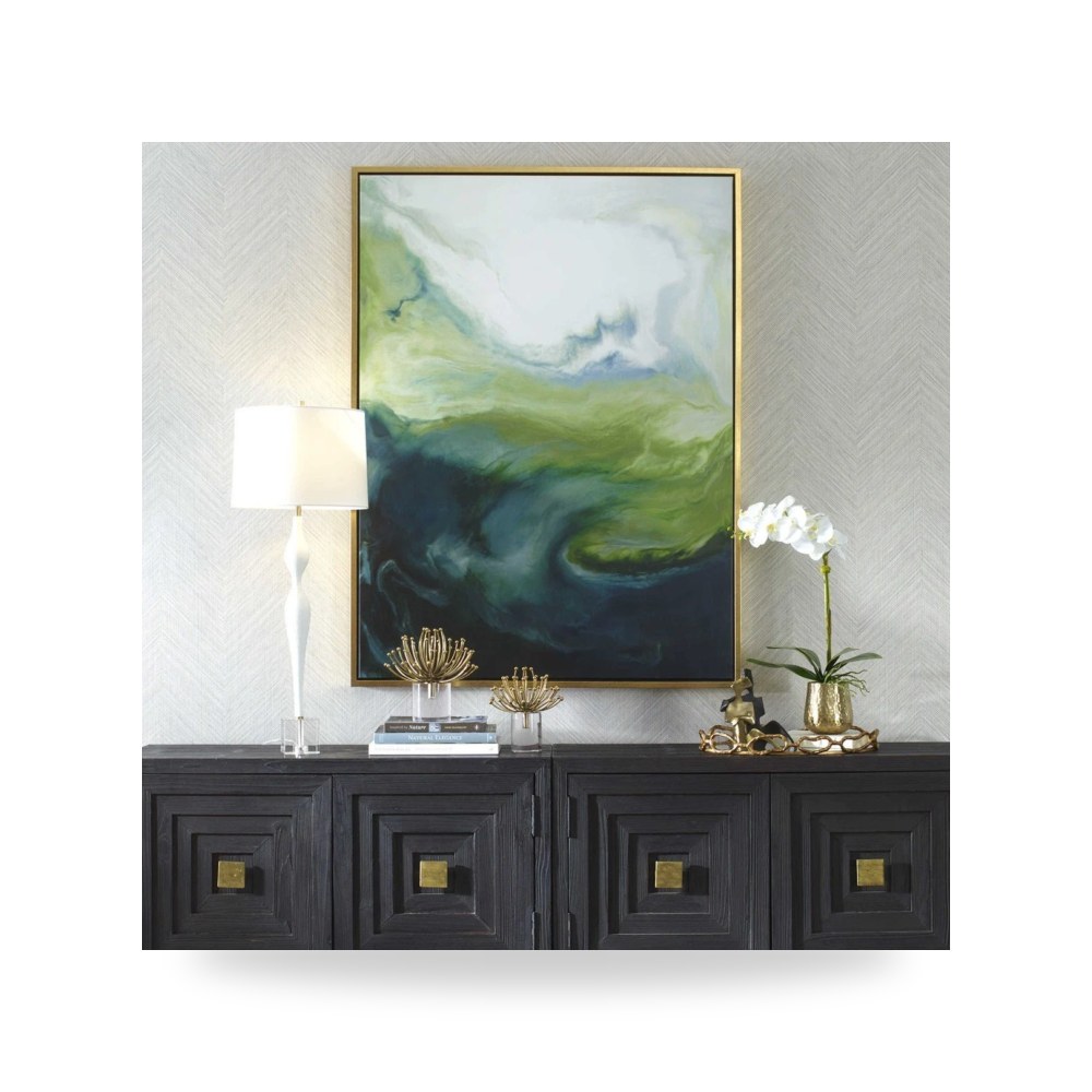 لوحة جدارية كانفس فن تجريدي أخضر Uttermost