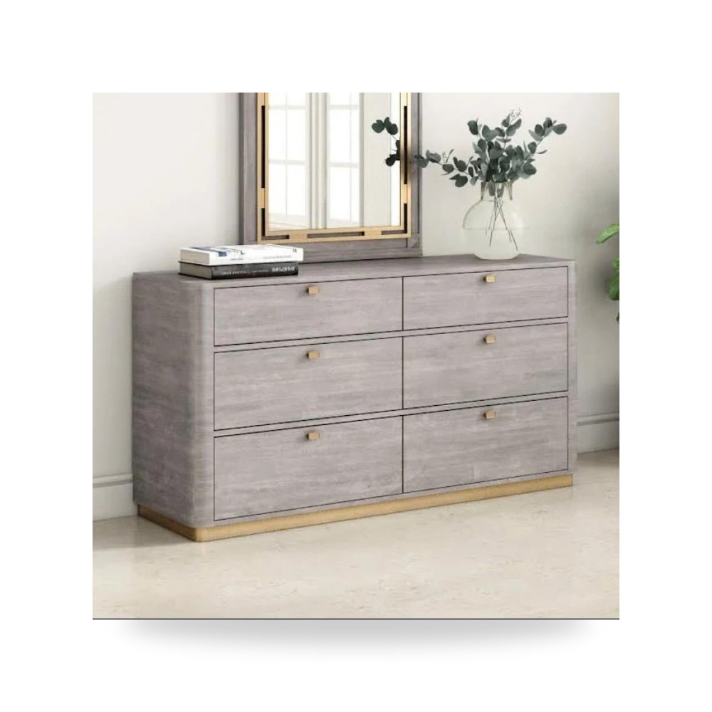 وحدة أدراج وكومودينة غرف نوم - Rustic Haven Brown Oak six Drawer Dresser - من Roots