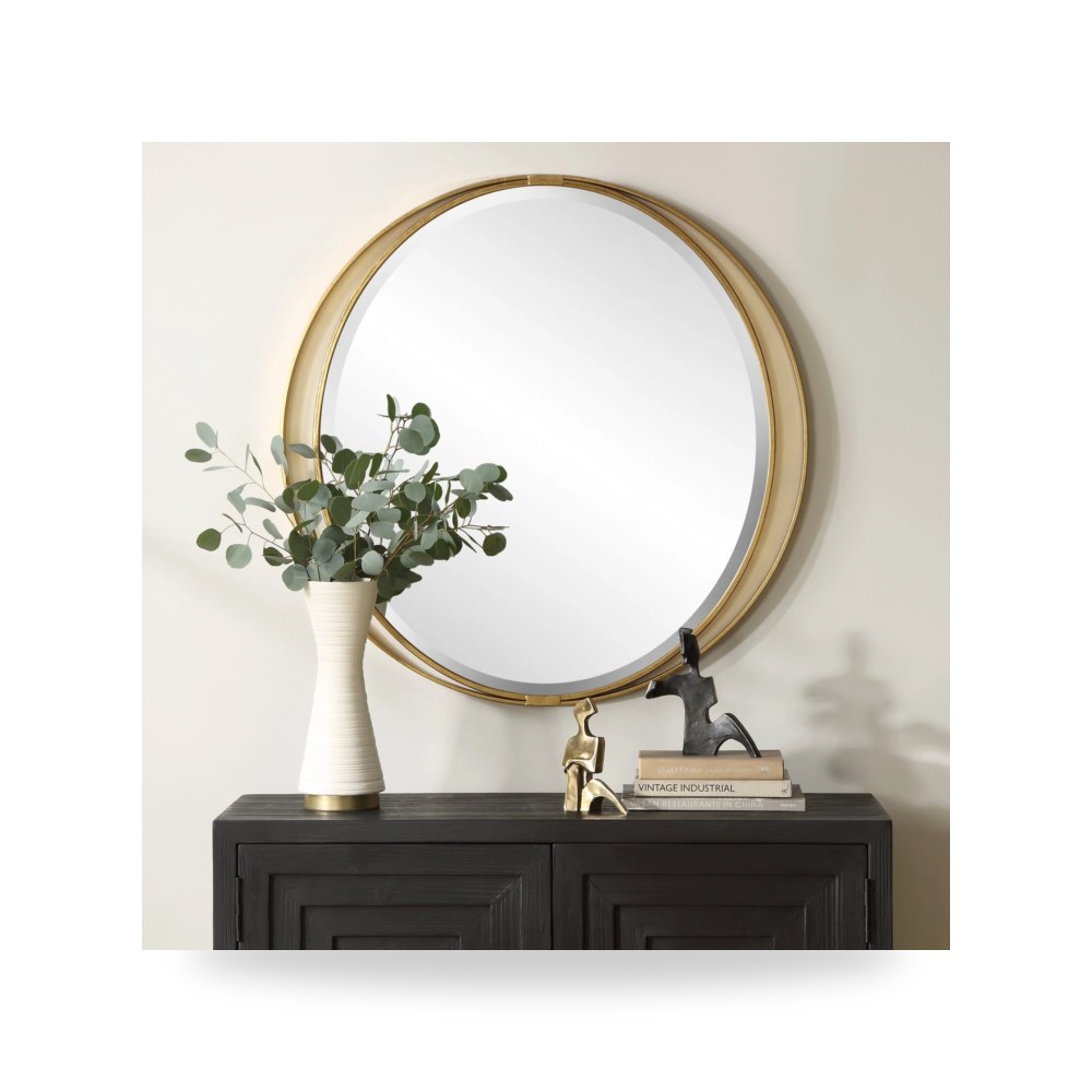 مرآة ديكور Rhodes Round ذهبي Uttermost