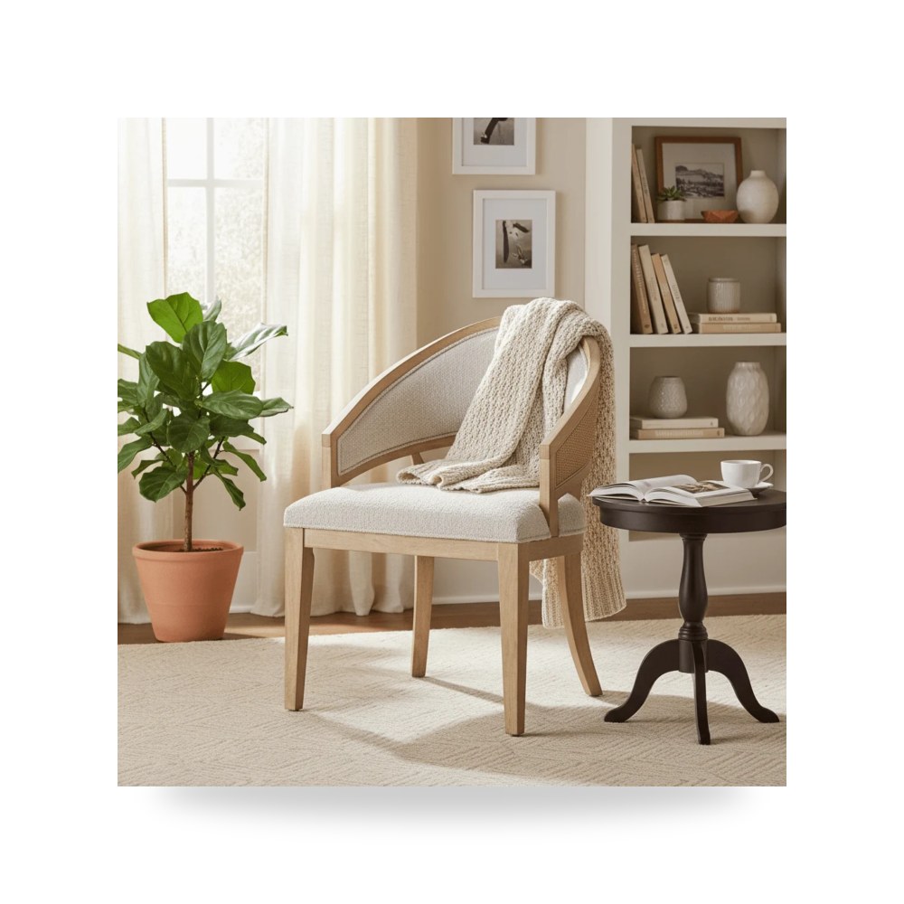 كرسي جلوس بتصميم أنيق - Retreat Cane Barrel Back Chair تراجع كرسي قصب - من Hooker