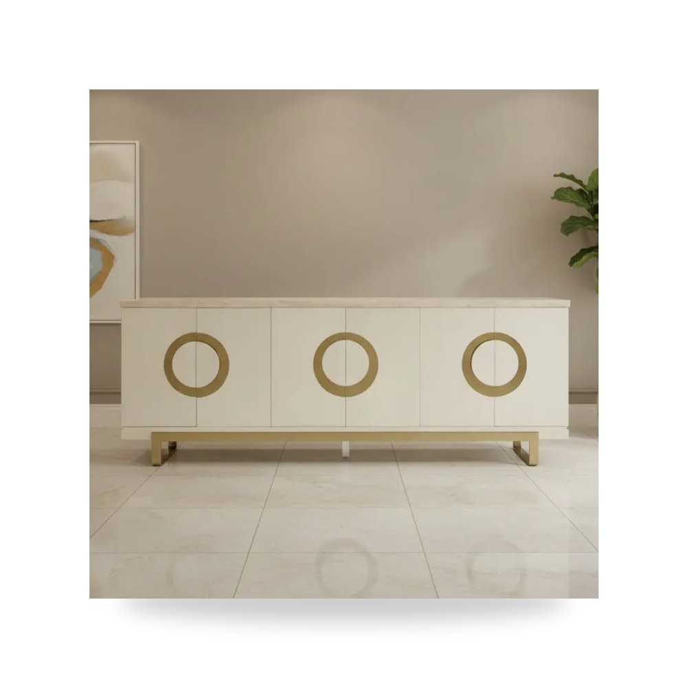 بوف ومسند قدم عثماني - بوفيه كونسول أحمر Hooker موديل 638 55021 WH - من Hooker Furniture