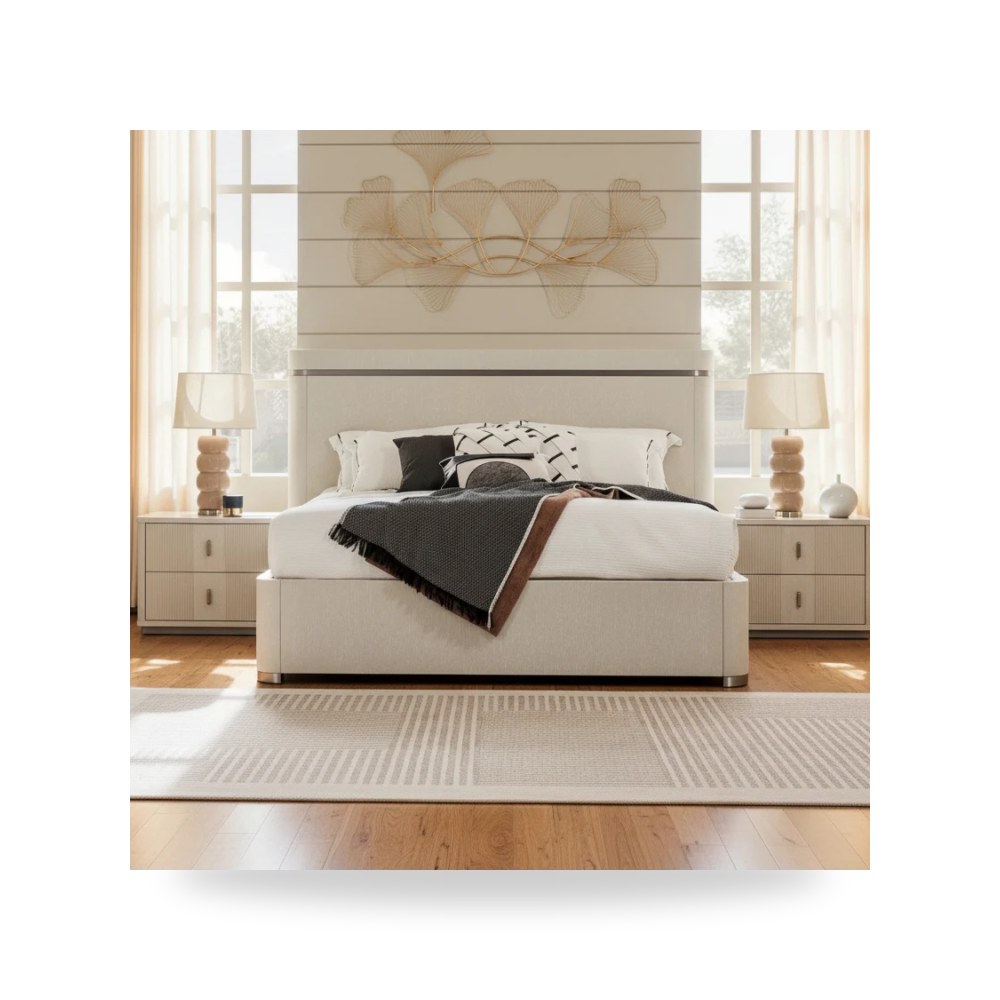 سرير نوم فاخر - سرير نوم أبيض موديل R1574 - طراز R1574-B0002BED