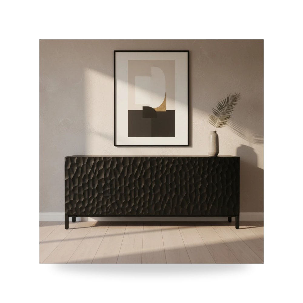 خزانة بوفيه وكونسول مدخل خشب بلوط أسود فاخر Misaki Sideboard Moes موديل GZ-1152-02 Moe's