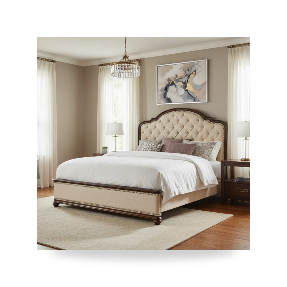 سرير نوم فاخر - Leesburg Queen Upholstered Bed سرير منجد من Hooker Furniture