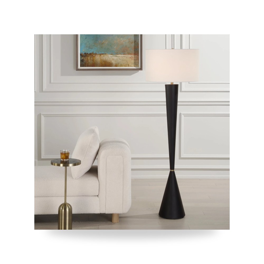 مصابيح إضاءة ديكورية - مصباح أرضي أسود Layla Uttermost - طراز 30351-UTT - مقاس 161cm