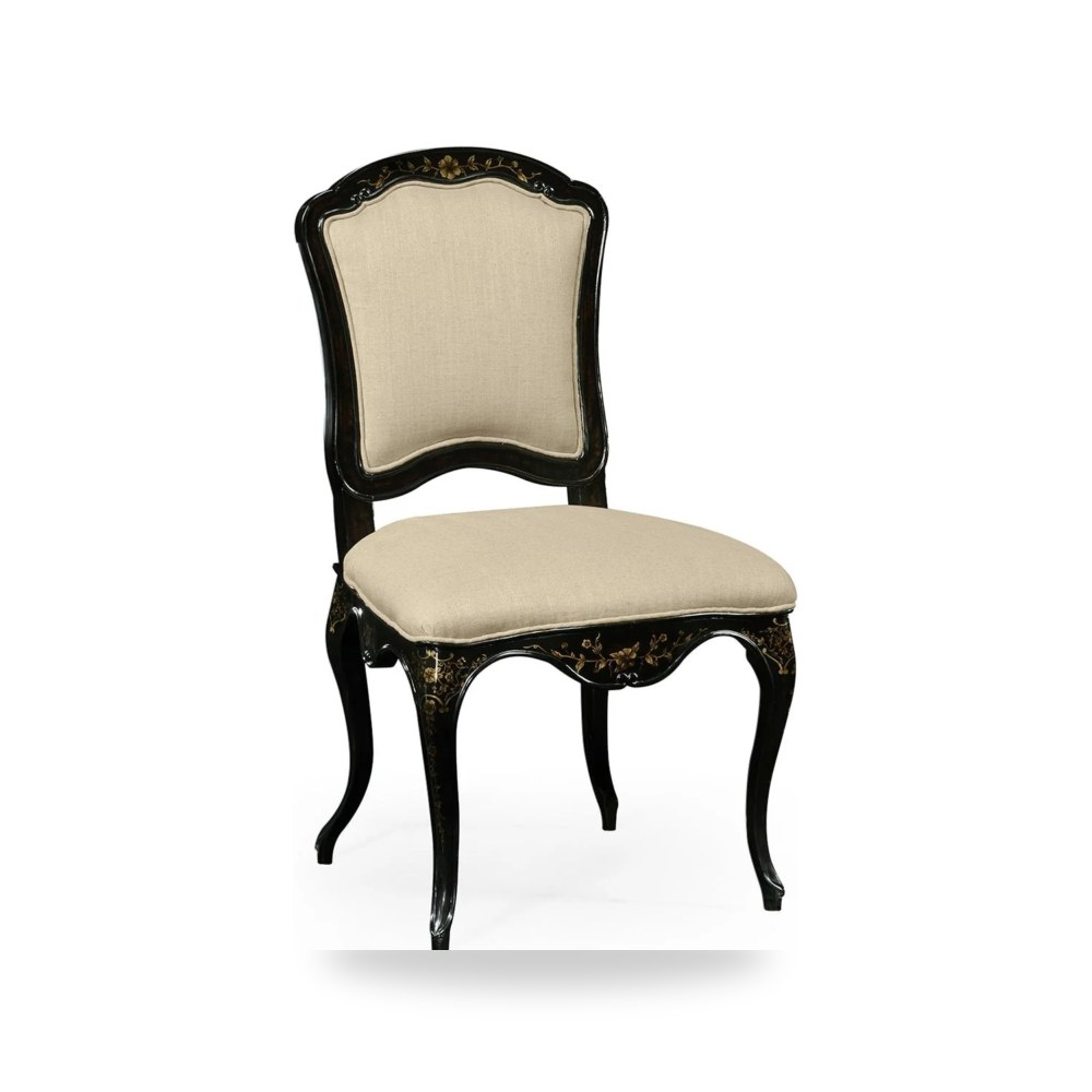 كرسي جلوس بتصميم أنيق - كرسي أسود Kensington Collection Floral - من Jonathan Charles
