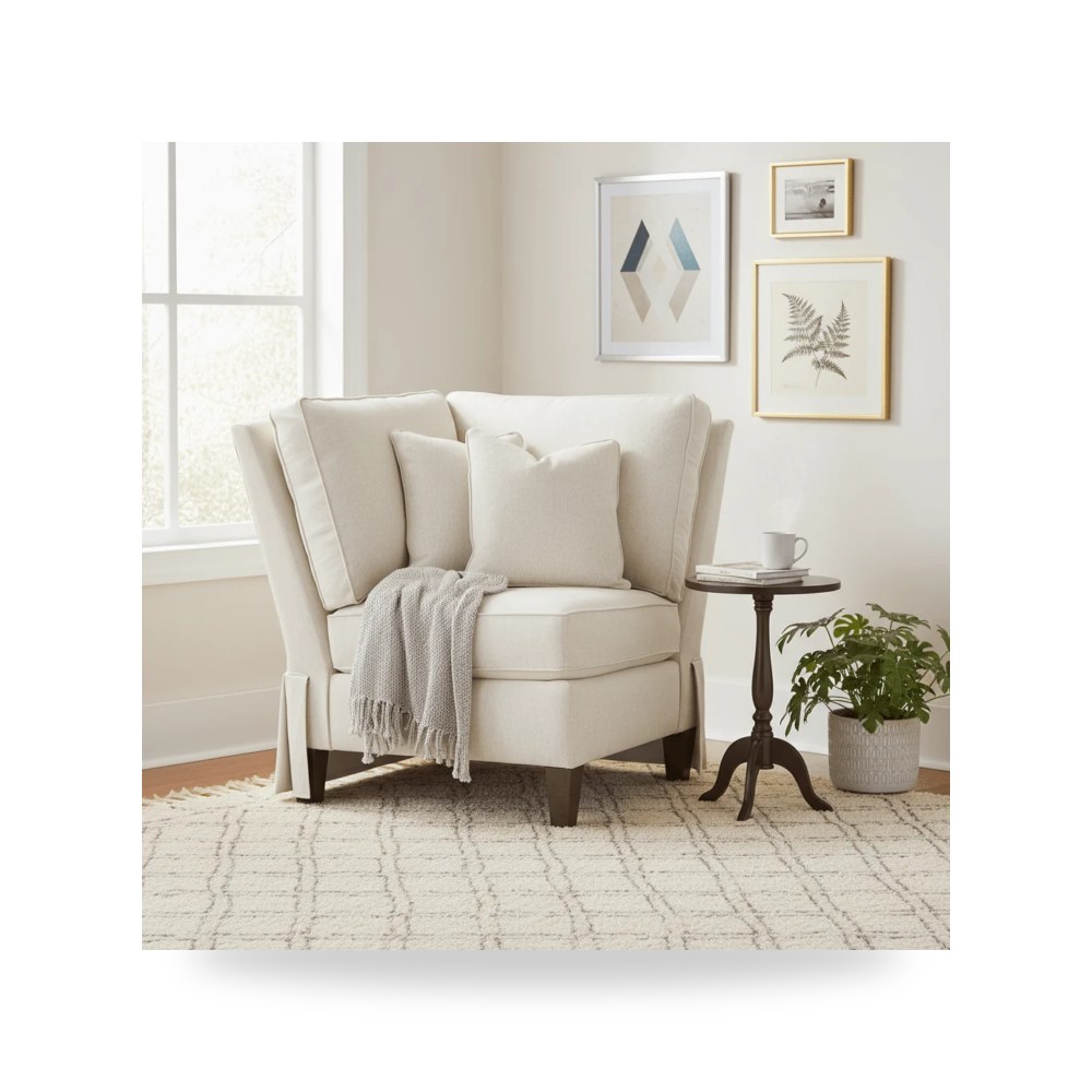 كرسي جلوس بتصميم أنيق - Product OverviewKelly Skirted Corner Chair - من Fairfield Chair