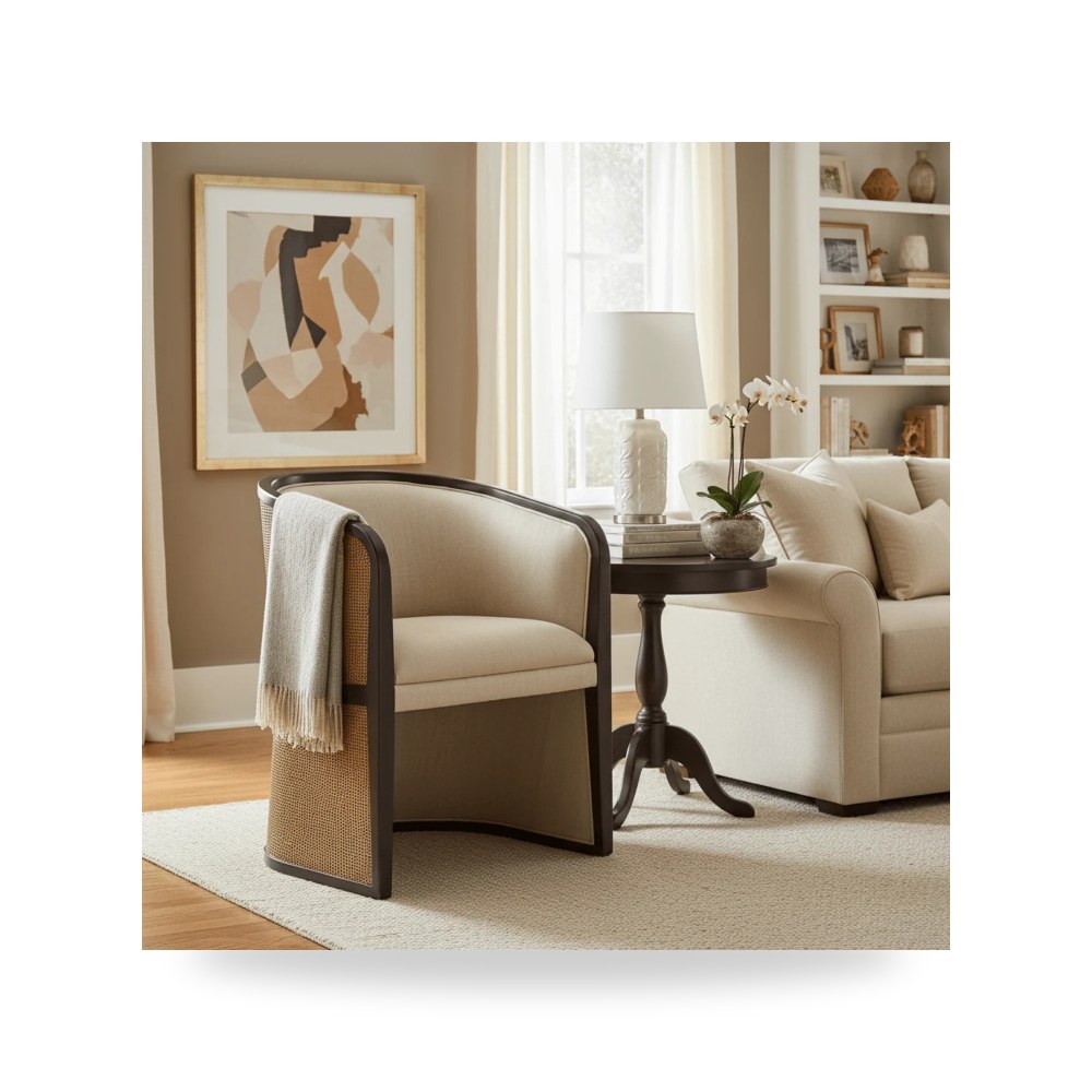 كرسي جلوس بتصميم أنيق - كرسي بني Jonathan Charles - طراز 500146-ADB-F001