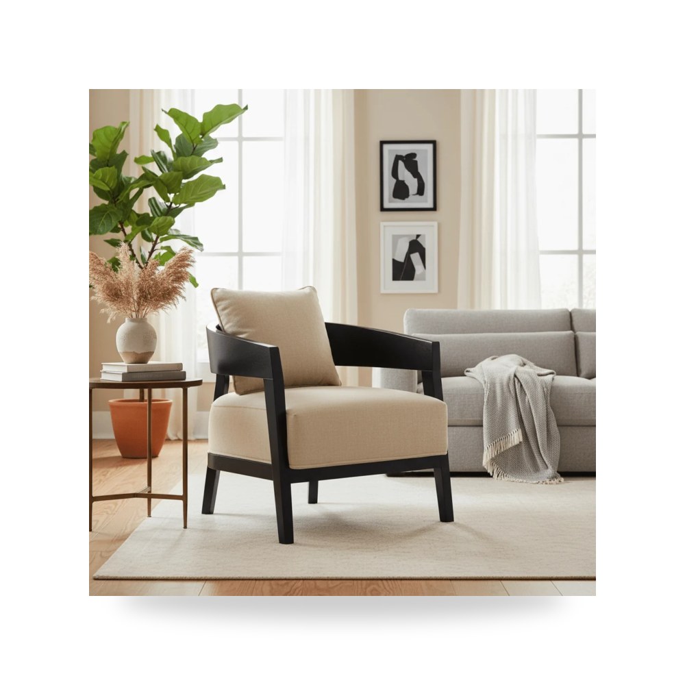 كرسي جلوس بتصميم أنيق - كرسي أسود Jonathan Charles - طراز 500118-BLG-F001