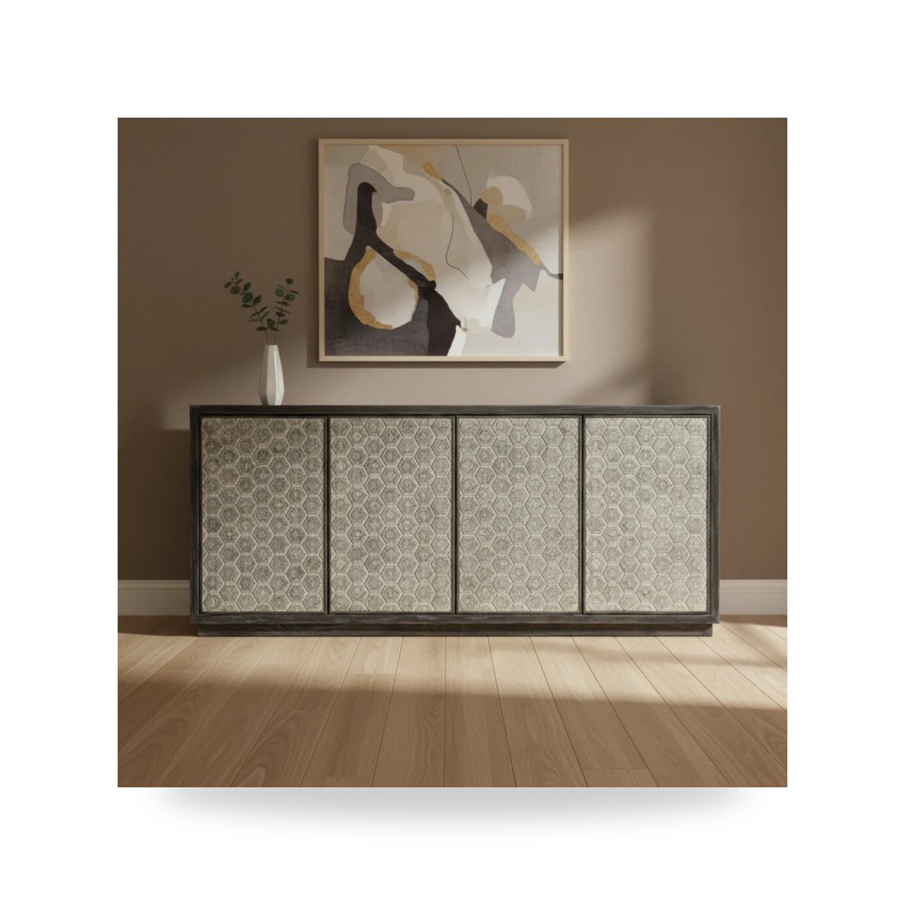 بوف ومسند قدم عثماني - بوفيه كونسول رمادي Hooker موديل 638 85514 00 - من Hooker Furniture