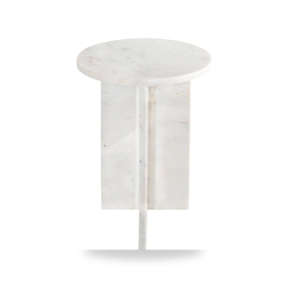 طاولة جانبية أبيض Grace Marble Moes موديل PJ-1021-18 Moe's Home