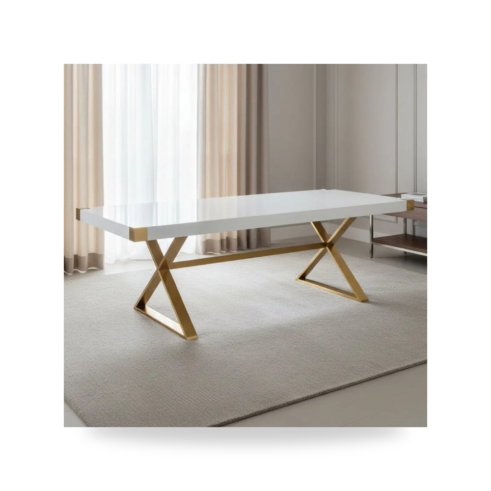 كرسي طعام فاخر - طاولة طعام أبيض Adeline Lacquer TOV - من TOV Furniture - طراز TOV-G5496