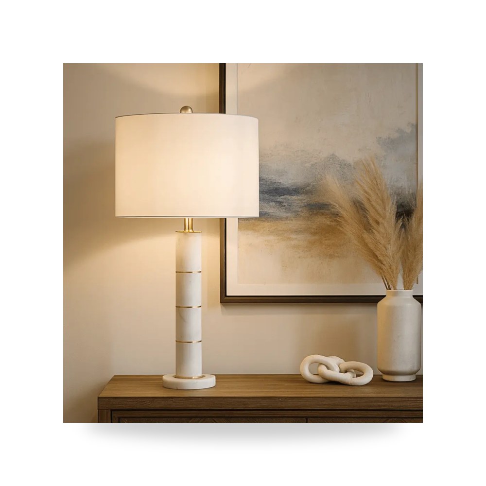 أباجورة طاولة ديكور Marble Column موديل CVAVP614 Crestview