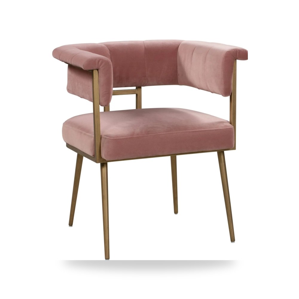 كرسي جلوس بتصميم أنيق - كرسي قطيفة Astrid Blush TOV - من TOV Furniture - طراز TOV-D44024
