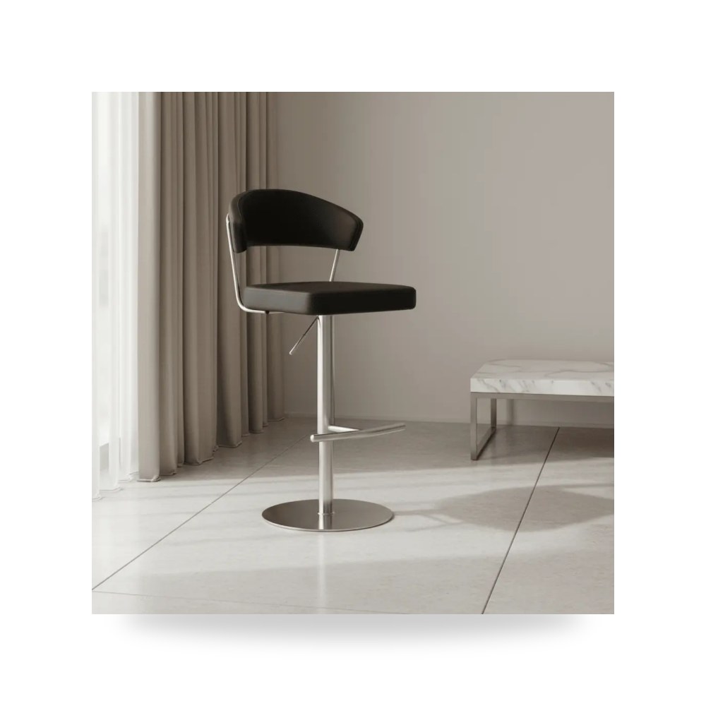 كرسي جلوس بتصميم أنيق - كرسي فولاذ أسود Cosmo Barstool TOV - من TOV Furniture - طراز