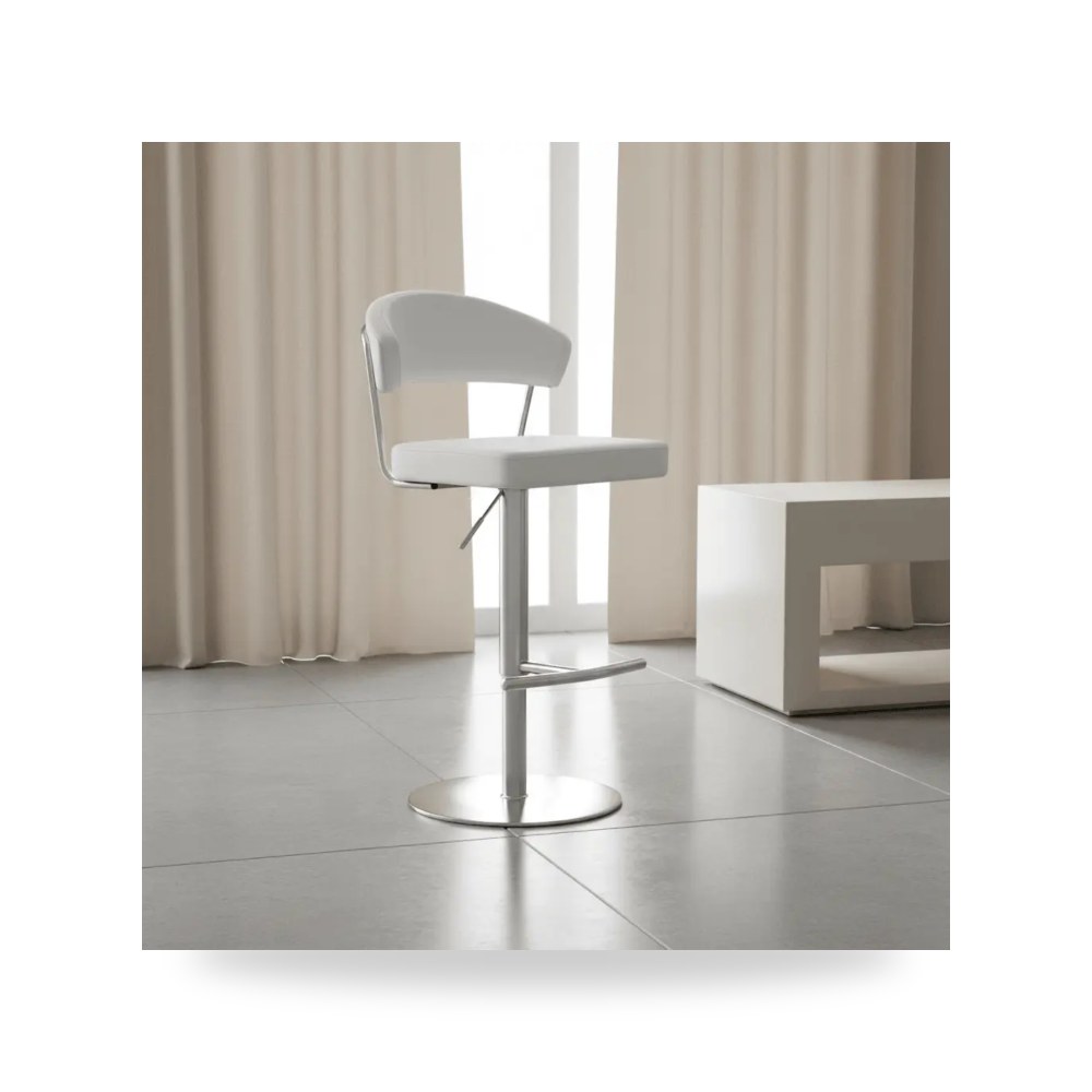 كرسي جلوس بتصميم أنيق - كرسي فولاذ أبيض Cosmo Barstool TOV - من TOV Furniture