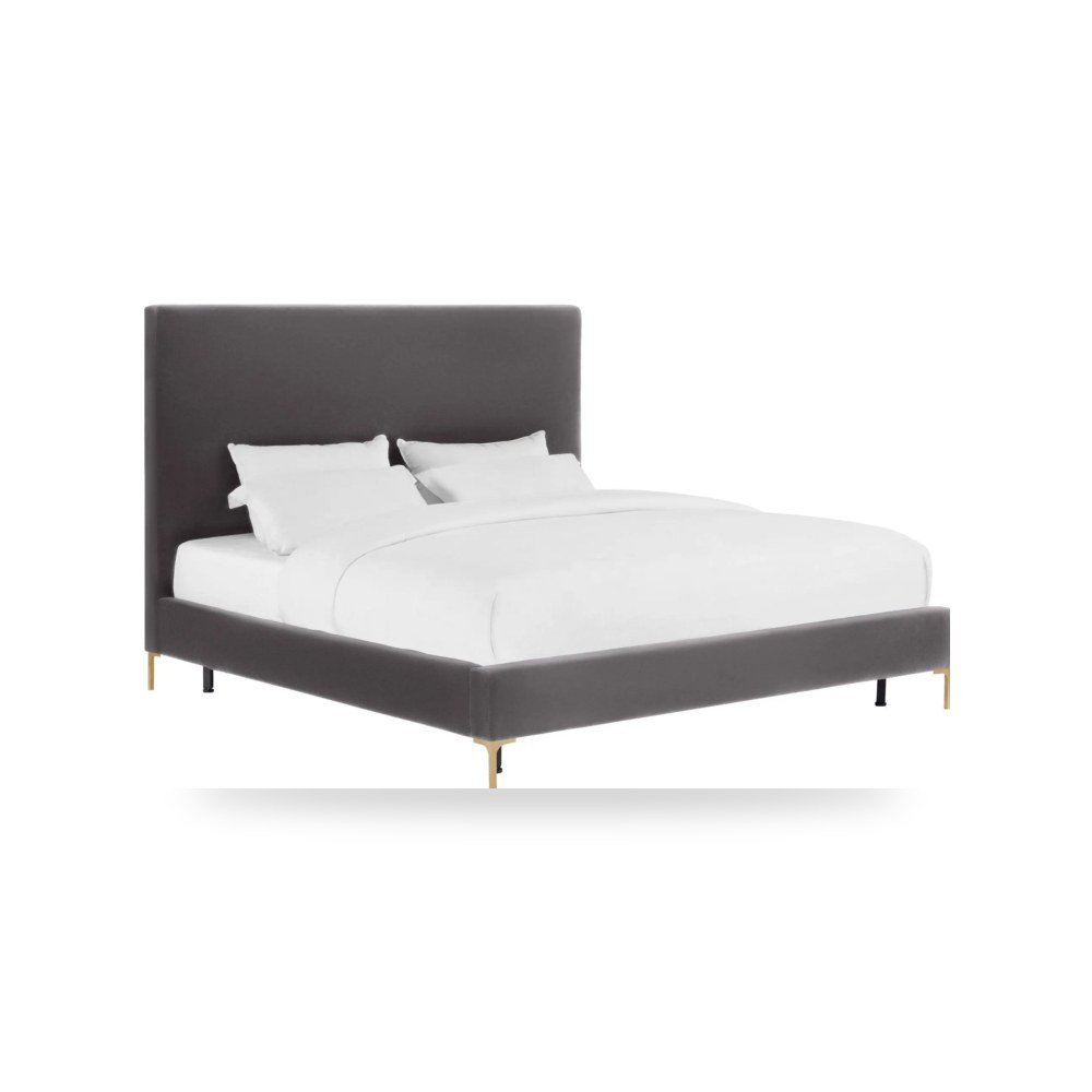سرير قطيفة رمادي Delilah Queen توف فيرنتشر TOV Furniture